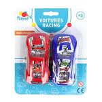 FLYPOP'S - Mini Voitures Racing - Mini Véhicule - 023354LIN - Multicolore - Plastique - Véhicule Rétro-Friction - Miniature - Automobile - Jouet Enfant - 9 cm x 3 cm - À Partir de 3 Ans