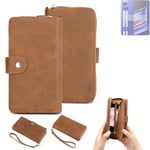 2in1 protection case for Realme GT Neo 3 wallet brown cover pouch