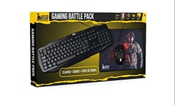USG - Pack d'accessoires Gaming Battle pour PC - Clavier AZERTY 105 Touches - Souris - Tapis de Souris