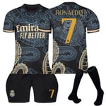 23-24 Real Madrid Dragon Black Special Edition Fotbollströjor Barn Fotbollsutrustning Nr.7 Ronaldo No. 7 Ronaldo XS