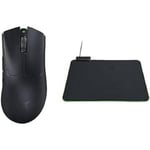 Razer DeathAdder V3 Pro + Goliathus Chroma - Souris sans Fil légère et Ergonomique, capteur Optique 30K et Tapis de Souris Souple avec éclairage RGB