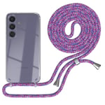 For Samsung Galaxy S24 phone case with lanyard chain unicorn Purple / Pink