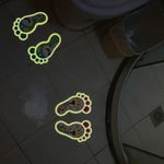 Ambiance Sticker Autocollant Phosphorescent Glow-in-the-Dark Adhesifs Fluorescente Traces de Pieds Murale pour Bébé, Chambre d'enfant et Salon Lumineux - Paquet de 4 Pièces