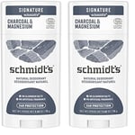 Schmidt's Déodorant Stick Signature Charbon et Magnésium, 100% d'Origine Naturelle, Efficacité 24h, Certifié Vegan, Testé dermatologiquement, 75g (Lot de 2)