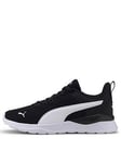 Puma Junior Unisex Anzarun Lite Trainers - Black/white, Black/White, Size 5.5 Older