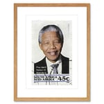 Wee Blue Coo Postage Stamp South Africa 45 Cents Nelson Mandela Framed Wall Art Print