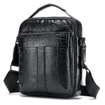 SPAHER Grand Sacoche Homme Bandouliere PU Cuir Sac Porté Epaule en Cuir Ipad Homme Pochette Besaces Sac Bandoulière Cartable Crossbody Sac de Messager Porte-Documents Sac à Main Noir