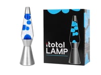 iTotal - Lava Lamp with Silver Base, See-through Liquid and Blue Wax - Blue - 36 cm (1270394)