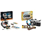 LEGO Ideas Polaroid OneStep SX-70 Appareil photo + appareil photo rétro Creator 3 en 1, kit de modèle pour adultes à construire, cadeaux de photographie pour hommes, femmes, garçons et filles