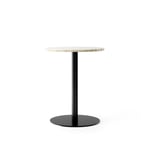 Audo Copenhagen - Harbour Column Dining Table Ø60Off White Marble Tabletop with Black Base - Spisebord - Norm Architects - Hvit - MDF/Metall/Stein