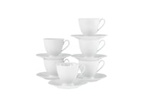 CreaTable 21882 Série Valenica Service de table pour 6 personnes, en porcelaine, blanc