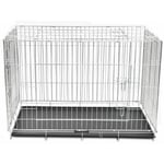 Helloshop26 - Cage en métal pliable pour chien acier galvanisé 121 x 74 x 83 cm