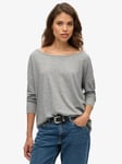 Superdry Long Sleeve Jersey Top, Smoke Grey Marl