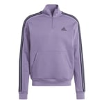 adidas Sweatshirt Essentials 3-Stripes Fleece 1/4 Blixtlås - Lila, storlek X-Small