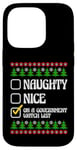 Coque pour iPhone 14 Pro Funny Naughty Nice On A Government Watch List Christmas