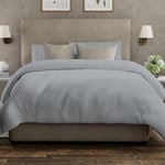 The Cotton Exchange Manchester 100% Cotton King Size Duvet Cover Sets Light Grey, Percale Weave 3pcs King Bedding Set, Cool & Crisp, Lightweight & Breathable, Quilt Covers King with Button Closure