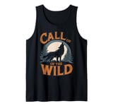 Call of the Wild Howling Wolf Under Full Moon Tank Top