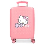 Hello Kitty My Favourite Bow, Valise Cabine, Valise pour Enfant, fabriquée en ABS, Quatre Roues Doubles de Rotation multidirectionnelle, Pratique intérieure avec Deux Compartiments en Caoutchouc