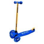 Zinc Sparkle Three Wheel Scooter, Adjustable Height, Soft-Touch Handlebars, Light-Up Stem up Wheels, Non Slip Deck, Blue