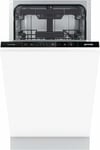 Gorenje GV561D10, integroitava astianpesukone, 11 astiastoa, 45 cm