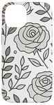 Coque pour iPhone 14 Rose florale botanique, style minimaliste