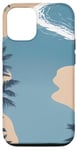 Coque pour iPhone 14 Blue Beach : vagues tropicales, sable, scène, nuages, paysage