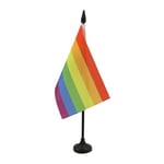 Drapeau de table Arc-en-Ciel 15x10cm - PETIT Drapeaux DE BUREAU gay - Rainbow flag 10 x 15 cm - AZ FLAG