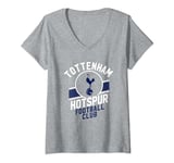 Womens Tottenham Hotspur Football Club Blue & White Cockerel Logo V-Neck T-Shirt