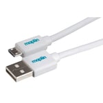 Maplin USB-A to Micro USB-B Cable White, 0.75m, Charging and Syncing, for Samsung Galaxy S7 S6 S5 J7 Edge Note 5, Huawei, Nexus, HTC, Sony, Kindle Fire, PS4 Controller, Cameras, Speakers etc