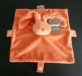 W9.  DOUDOU PLAT CARRE NATTOU LAPIN LAPIDOU ORANGE NEUF AVEC ETIQUETTE 