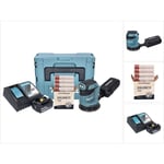 Makita - DBO180RT1J Ponceuse excentrique sans fil 125mm 18V + 1x Batterie 5,0Ah + Chargeur + Coffret Makpac + 1x Set de ponçage Toolbrothers spider