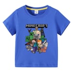 Sommar T-shirt för barn med Minecraft printed 100-150 navy 120cm