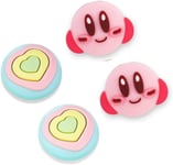 Capuchons De Pouce Compatibles Avec Nintendo Switch/Oled/Switch Lite, Silicone Souple Joy-Con Joystick Thumb Grip Caps Cute 3d Analog Stick Cover(Kirby)