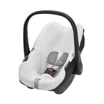 Housse de siège-auto Maxi-Cosi en coton biologique pour CabrioFix i-Size/Pebble S, Housse de siège-auto pour bébé, Matériaux doux, respirants et absorbant l'humidité, Lavable en machine, Blanc naturel