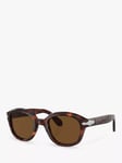 Persol PO0060S24 Women's Polarised Oval Sunglasses, Havana/Brown