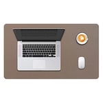 DOBAOJIA Sous-Main Bureau, Tapis de Bureau, Tapis de Clavier et Souris, Tapis de Portable, Pad Écriture, Mouse Pad, pour Bureau/Maison/Gaming, PU Étanche + Suède Antidérapant 60 x 35cm (Boue)