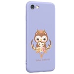 Coque violet Iphone 7 8 et SE 2020 et 2022 chouette maman