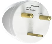 Legrand - Adaptateur pour branchement fiche 2P+T 16A sur prise 20A - blister, Blanc