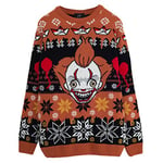 It: Chapter 2 Pennywise Face Knitted Jumper, Adults, XS-3XL, Black, Official Merchandise