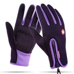 AISHANG Waterproof Winter Warm Gloves Men Ski Gloves Snowboard Gloves Motorcycle Riding Winter Touch Screen Snow Windstopper Glove,Purple,M