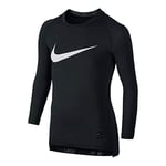 Nike Cool HBR Comp LS YTH – T-Shirt pour Enfant S Noir/Gris Anthracite/Blanc