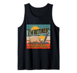 Sloth treadmill relaxed eyes closed humorous retirement lazy Tank Top