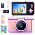 YunLone Kids Digital Camera Selfie Camera for Kids Children 3-10 Years 1080P FHD Video Camera Cam with 2.4” LCD, 32GB Card, 4X Zoom, Filters, Kids Camera Gift for Girls 3 4 5 6 7 8 9 10 Years (Purple)