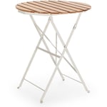 Table de jardin pliante Ambar en bois et métal blanc