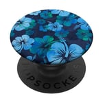 Hibiscus Pop Mount Socket Trendy Blue Floral Botanical PopSockets PopGrip: Swappable Grip for Phones & Tablets PopSockets Adhesive PopGrip