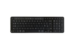 Contour Balance Keyboard Black| Wireless keyboard with USB-Cord | UK Layout | Super Slim | Ergonomic | Numeric Keypad + Media Keys | Home and Office | For Windows and Mac