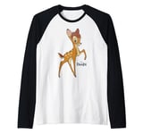 Disney Bambi Simple Portrait Logo Manche Raglan