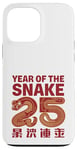 Coque pour iPhone 13 Pro Max Chinois 2025 Nouvel An du zodiaque Serpent Mignon Happy Lunar 25