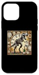 Coque pour iPhone 12 mini Dinosaure T-Rex mécanique Nouvel An 2025 avec engrenages et horloges