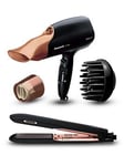 Panasonic NA65 Rose Gold Hair Dryer &amp; HS99 Rose Gold Hair Straightener Bundle, Rose Gold, Women